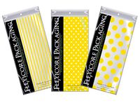 Flexicore Packaging | Pin Stripe & Polka Dot Gift Wrap Tissue Paper | Size: 15 Inch X 20 Inch | Count: 30 Sheets | Color: Yellow | DIY Craft, Art, Wrapping, Decorations