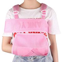 Ibnotuiy Kids Fracture Sling Arm Elbow Fracture Fixed Brace Children Breathable Wrist Dislocation Protection Support (Pink) (L)