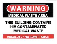 Building Contains HIV Waste Sticker 10-Pack