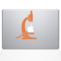 The Decal Guru 1650-MAC-12M-P Science Microscope Decal Vinyl Sticker, 12" MacBook, Orange
