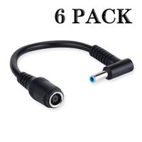 Tip Adapter for HP Connector Converter 7.4x5.0mm to 4.5x3.0mm for HP Stream Spectre Pavilion Envy Elitebook Split Chromebook; DC Dongle for HP Notebook Adapter Replacement Power Cord(6PACK)
