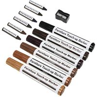 Pyramid Home Decor Furniture Touch Up Markers, 13-Pcs Furniture Repair Kit Wood Markers, Wood Furniture Repair, Furniture Repair Pen Set Maple, Oak, Cherry, Walnut, Black, Mahogany