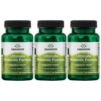 Swanson Ultimate Probiotic Formula Digestive Health Immune System Support 66 Billion CFU Prebiotic NutraFlora scFOS 30 DRcaps Veggie Capsules (Caps) (3 Pack)