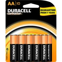 DURMN1500B10Z - Duracell Coppertop Alkaline AA Battery - MN1500