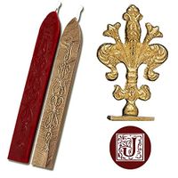 Initial Wax Seal Kit with Red & Gold Sealing Wax (Letter J)
