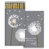 HomArt Large Decorative Dandelion Candle and Fireplace Wood Matches (Set of 2)