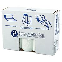 Inteplast Group S404812N 40-45 Gallon Capacity, 48" Length x 40" Width x 12 Mic Thickness, Natural Color, HDPE Commercial Coreless Institutional Trash Can Liner (Case of 10 Roll, 25 Bags per Roll)