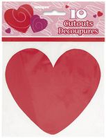 5" Paper Cutout Red Heart Decorations, 10ct