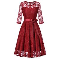 Formal Bridesmaid Dresses for Women Sleeveless Wedding Party Lace Midi A Line Dress