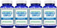 Curcumin C3 Complex with BioPerine - Powerful Health Benefits - Non-GMO Vegetarian Tumeric Capsules (4 Pack)