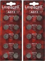 LOOPACELL LR44 AG13 357 303 SR44 Battery 1.5V Button Coin Cell 20 Batteries