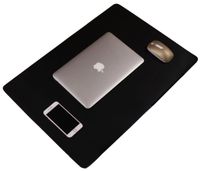 ergohead Desk Pad Artificial Leather Laptop Desk Mat Pads Blotter Protector - Laptop Keyboard Mouse Pad, Perfect for Office and Home, Rectangular, 17 x 24.5 inches, Black