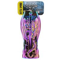 Iridescent Metal Lighter Case for BIC Lighters, Lighter Protector and Bottle Opener - Dragon