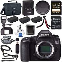 Canon EOS 5DS-R 5DSR DSLR Camera + LPE-6 Lithium Ion Battery + Sony 128GB SDXC Card + Canon W-E1 Wi-Fi Adapter + Canon 100ES EOS Shoulder Bag + Flexible Tripod + Hand Strap Bundle