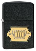 Zippo Vietnam Veteran Pocket Lighter, Black Crackle
