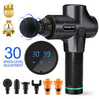Massage Gun Deep Tissue Percussion Muscle Massager for Pain Relief, Handheld Electric Body Massager Sports Drill Portable Super Quiet Brushless Motor (Black)