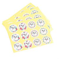 30PCS Floral Wreath Thank You Stickers - 1.5" Circle Labels/4 Designs/360 per Pack, for Weddings, Bridal Showers, Birthday, Baby Shower, Cards, Business, Packing Labels