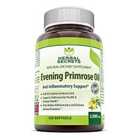 Herbal Secrets Evening Primrose Oil Supplement 1300 Mg 120 Softgels (Non-GMO) - High Potency- Contain 9% Gamma Linoleic - Anti-inflammatory Support, Supports Cardiovascular Health, Immune Function*