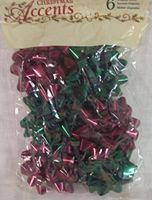 24 Green & Plum Christmas Bows Self Stick 3"