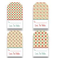Set of 12 Personalized Stickers - Green/Red Tags (GT51)