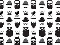 Black Beard Design Print Gift Grade Tissue Paper Sheets - 15" x 20" Package Amount (48)
