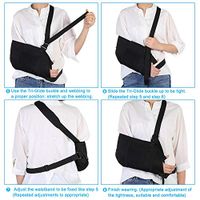 SolUptanisu Arm Sling with Thumb Support,Dislocated Shoulder Sling for Broken Arm Immobilizer Wrist Elbow Black