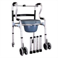 KALO ROMX-Advanced Walker/Multi-Function Walker/Walker Walker + Aluminum Walker Adjustable Height Collapsible Stand (Walker + Toilet)