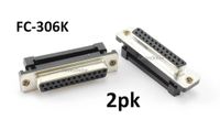2-Pack DB25 Female IDC Crimp Connectors for Flat Ribbon Cable, Black FC-306K