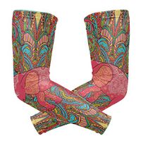 LEVEIS Ethnic Elephant African Arm Sleeves UV Protection for Men Women Sunblock Protective Gloves Running Golf Cycling Driving Long Arm Cover 1 Pair