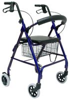 Karman Healthcare R-4602-T-BL Aluminum 2-in-1 Rollator/Transport, Blue, 8 Inches Casters
