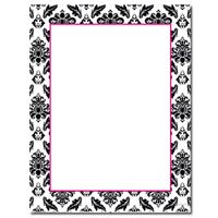 Black & White Damask 25 Pack