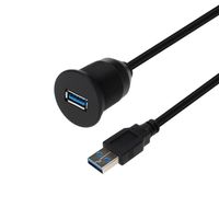 LDKCOK USB 3.0 Mount Cable -USB Extension Flush, Dash, Panel Mount Cable, for Car, Boat, Motorcycle and More (3.3ft/1m)