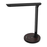 TaoTronics White Wood Grain LED Desk, Eye-Caring Table, Dimmable Office Lamp with USB Charging Port, 5 Lighting Modes with 7 Brightness Levels, Touch Control, 12W