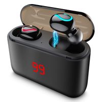 AICase TWS Wireless Headphones,Bluetooth 5.0 Wireless Earbuds Built-in Mic Mini Sweatproof Sport Headsets in-Ear Headset with Wireless Charging Case for Android and iOS Smartphones (HQB-F)