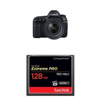 Canon EOS 5D Mark IV Full Frame Digital SLR Camera with EF 24-70mm f/4L IS USM Lens Kit with 128GB CompactFlash Memory Card
