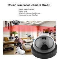 Black Plastic Smart Indoor/Outdoor Dummy Home Dome Fake CCTV Security Camera with Flashing Red LED Light CA-05