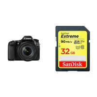 Canon EOS 80D Digital SLR Kit with EF-S 18-135mm f/3.5-5.6 Image Stabilization USM Lens (Black) with Free 32GB SanDisk Memory Card