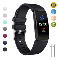 JOMOQ Replacement Bands Compitable with Fitbit Inspire Hr& Inspire Ace 2 Soft Fitness Wristbands Multi-Color -Small/Large (Small, Black)