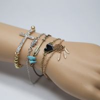 Shuohu Affordable Anklet Women Jewelry Hand of Fatima Cross Dream Catcher Bracelets Set Birthday Gift