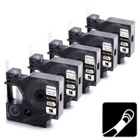 Compatible 1/2" DYMO Rhino Industrial Heat Shrink Tubes Work with DYMO Rhino 4200 5200 6000 Label Makers, Black on White, 5-Pack DYMO 18055