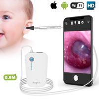 Wireless Otoscope Ear Camera-Anykit 3.9mm WiFi Ear Scope Inspection Camera with 6 Adjustable LED Lights and Earwax Cleaning Tool, Compatible with iPhone, iPad & Android Smart Phones