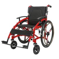 LXT PANDA Medical Aluminum Transport Chair, Folding Wheelchair Medical Transport Manual Folding w/Footrest Handbrakes, Lightweight and User-Friendly Wheelchair for Easy Transfers.