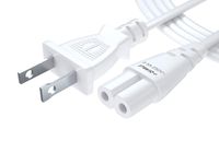 Pwr White 6 Ft Cable Replacement for Samsung Sony: UL Listed 2-Slot AC Wall Plug TV LED LCD Power Cord TCL Toshiba Sharp JVC Insignia Hisense LG Electronics