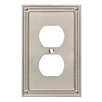 Franklin Brass W35059-SN-C Classic Beaded Single Duplex Wall Plate/Switch Plate/Cover, Satin Nickel