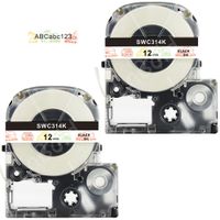 Epson Labelworks Tape, LaBold 2 Pack Unique Design Washi Label Tape Cartoon Style Compatible with Epson LW-300 LW-400 LW-500 LW-600 Label Maker Tape Black on Warm House 0.47"W x 26.2'L (12mmx8m)