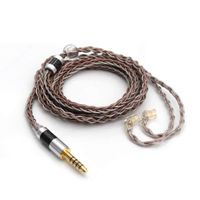 Linsoul TRIPOWIN C8 8-Core Silver Copper Foil Braided Earphone Replacement Upgrade Cable, Tinsel Silver Copper Wire for KZ ZSN Pro, ZS10 Pro NF2u, QDC IEMs (4.4mm Plug, QDC Connector)
