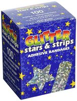 American White Cross Designer Adhesive Bandages, Sterile, Glitter Stars and Stripes, Assorted, 100 per Box, 12 Box per Case (Pack of 1200), Model Number: GLIAST100