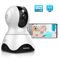 YESKAMO Security Camera Wireless 3 MP Indoor WiFi IP Camera Baby Monitor Pet Camera with 2 Way Audio Cloud Storage Motion Sound Alert Remote Viewing Pan Tilt Zoom Surveillance Kit for Home Shop Office