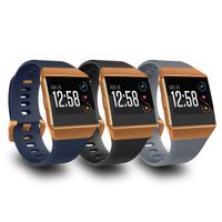 AIUNIT Compatible Ionic Bands for Men Women Teens Kids Large with Burnt Orange Buckle, Replacement Strap Sport Accessory Wristband for Ionic Smart Watch Black Navy Brown