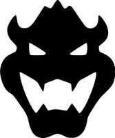 NINTENDO SUPER MARIO'S BROTHER VILLIAN BOWSER FACE LOGO VINYL STICKERS SYMBOL 5.5" DECORATIVE DIE CUT DECAL FOR CARS TABLETS LAPTOPS SKATEBOARD - BLACK